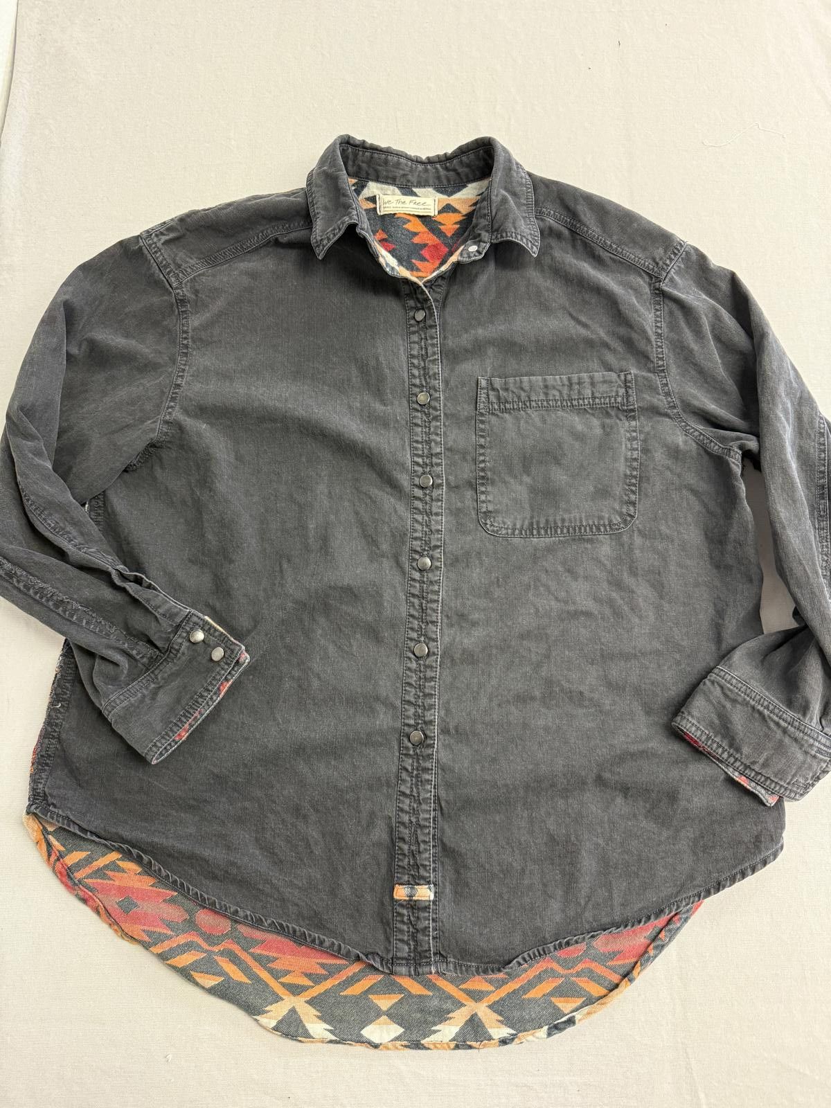 Other Women's Free People Black Denim Aztec Jacket We the Free - S Size S / US 4 / IT 40 - 2 Thumbnail