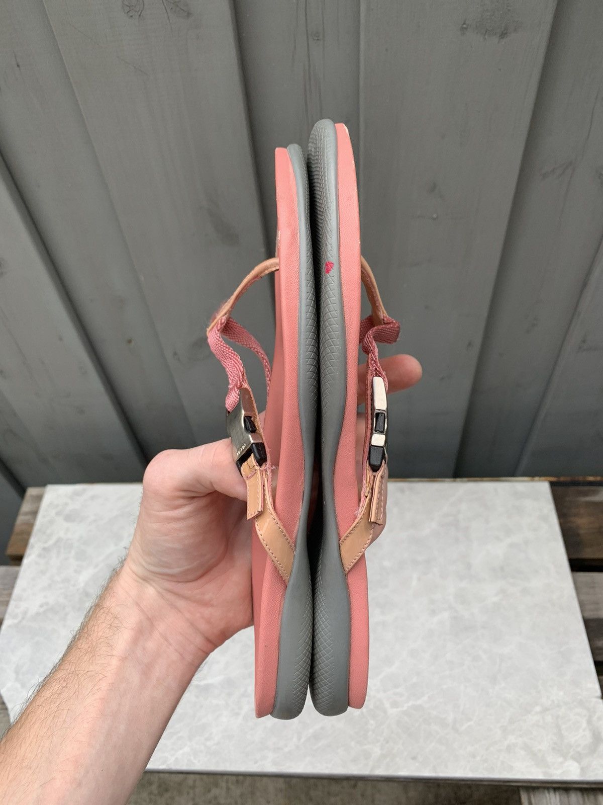Designer × Prada Pink Prada Flip Flops Y2K 2000s Sport Thong Sandals Slip-on Size US 7.5 / IT 37.5 - 17 Thumbnail