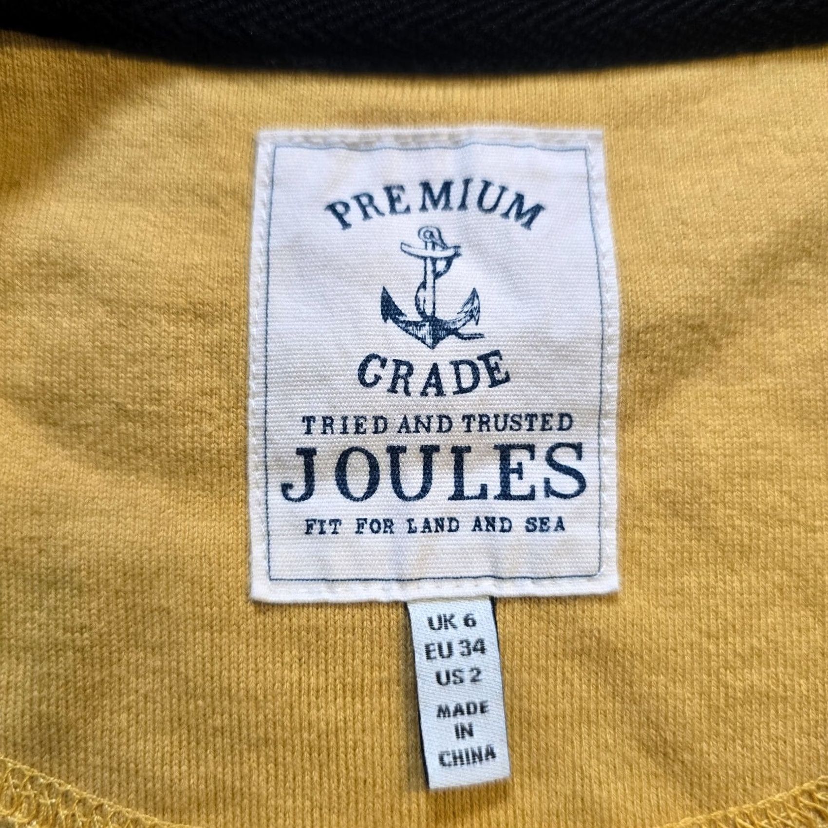 Vintage Joules Dress Womens Size 2 Yellow Striped Sheath Cap Sleeve Knit Cotton Nautical Casual Size XS / US 0-2 / IT 36-38 - 4 Thumbnail
