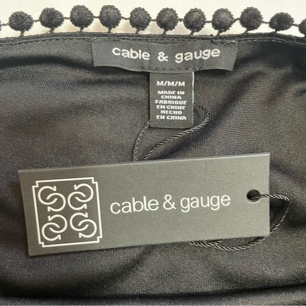 Other NWT New Cable & Gauge Lace Short Sleeve Black Top Size M Size M / US 6-8 / IT 42-44 - 6 Thumbnail