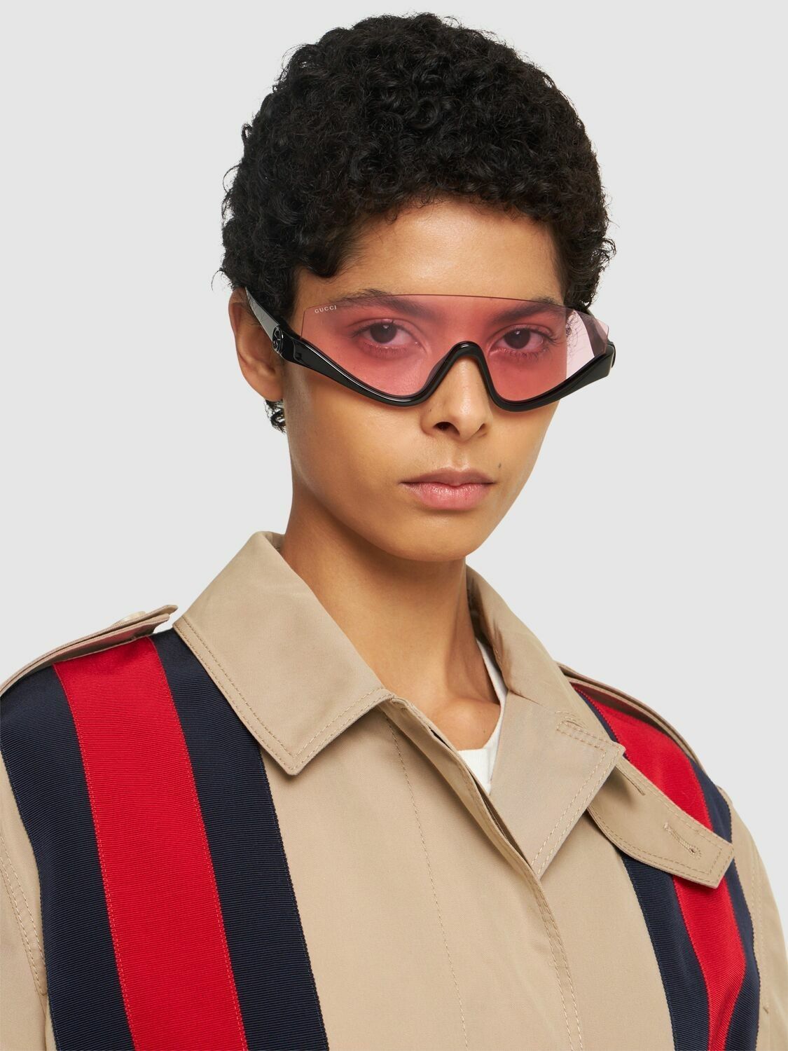 Gucci NEW Gucci GG1650S 002 Black Unisex Shield Mask Sunglasses Size ONE SIZE - 9 Thumbnail