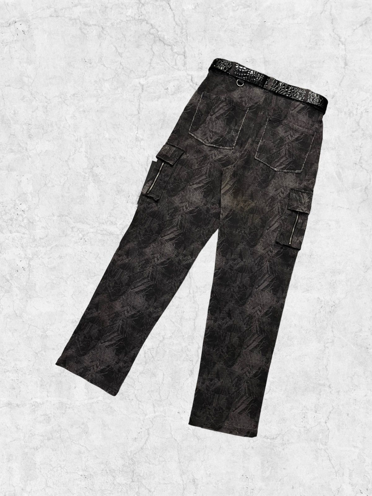 Designer × Japanese Brand × Vintage Slash Number Japan Smoke Cargo Pants With Belt Size US 32 / EU 48 - 10 Thumbnail