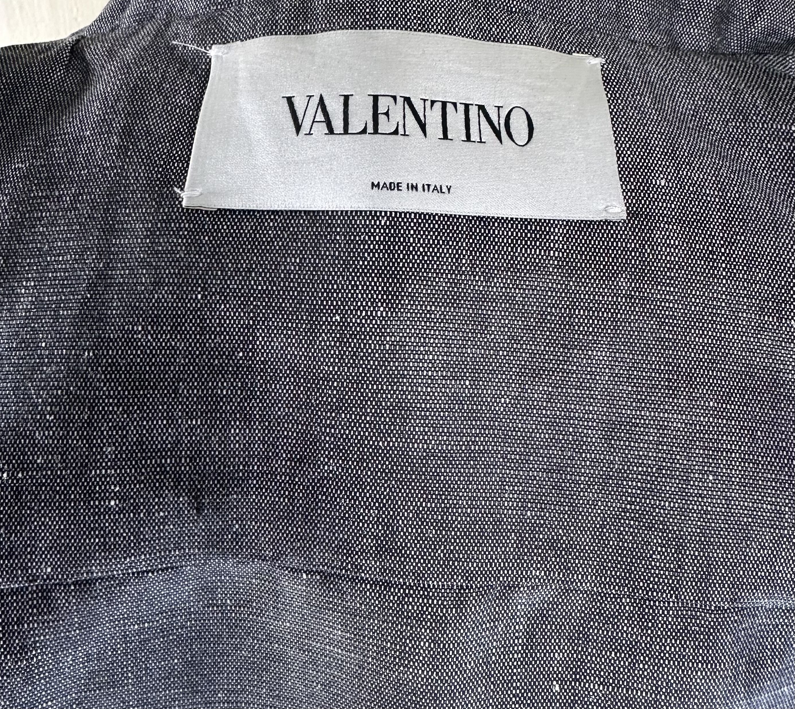 Valentino Grey Linen Suit Dress and Coat/Long Blazer Size XS / US 0-2 / IT 36-38 - 11 Thumbnail