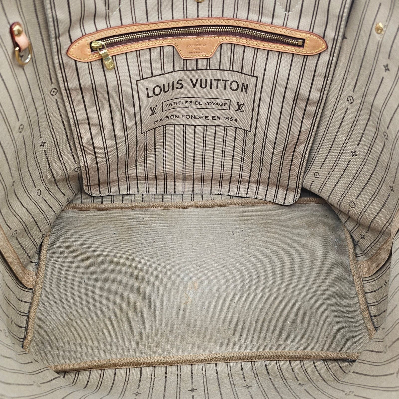 Louis Vuitton Neverfull MM Monogram Canvas Tote Bag Brown - Preowned Size ONE SIZE - 10 Thumbnail