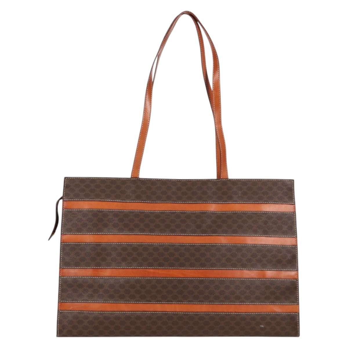 Celine CELINE Macadam Canvas Tote Bag Pvc Leather Brown Gold Size ONE SIZE - 3 Thumbnail
