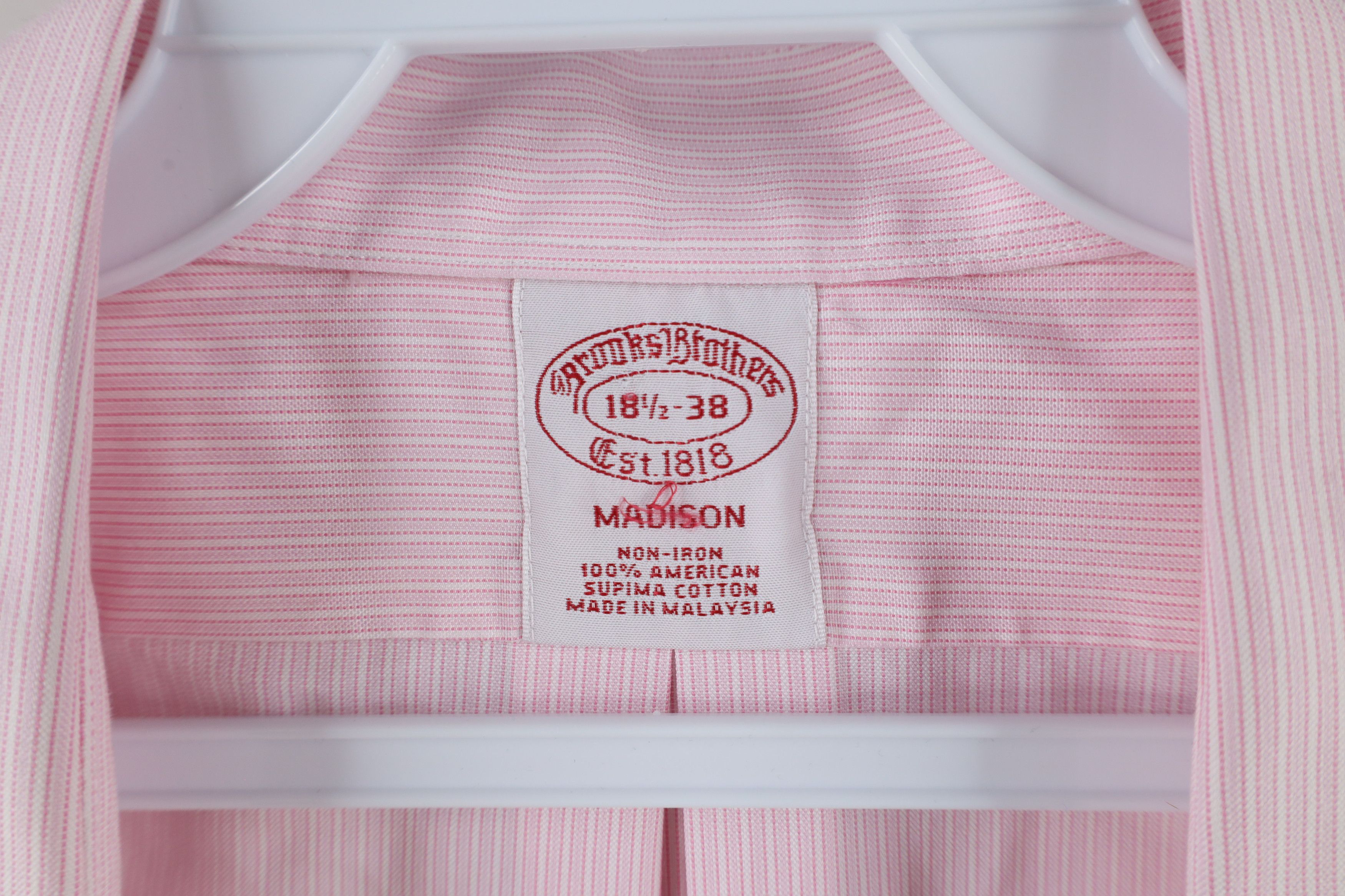 Brooks Brothers × Vintage Vintage 90s Brooks Brothers Collared Button Shirt Pink Size US L / EU 52-54 / 3 - 6 Thumbnail
