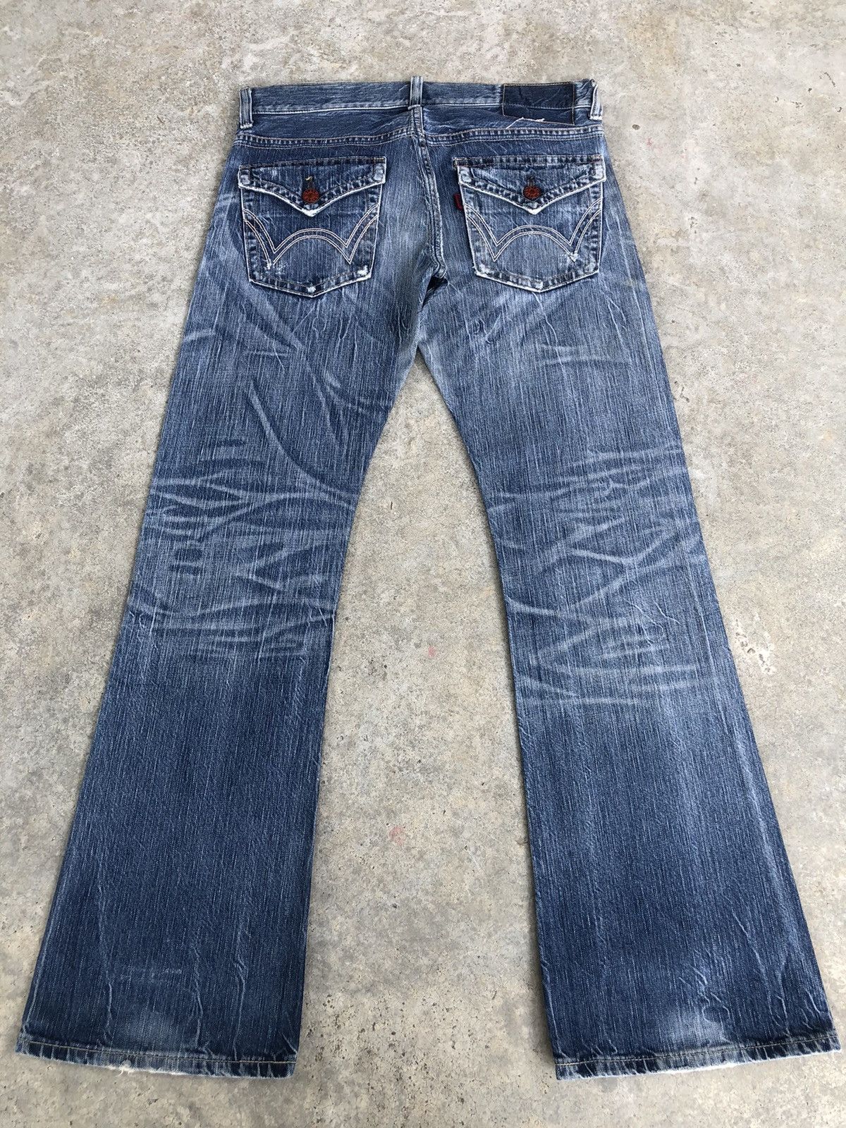 Japanese Edwin 503 Flared Jeans Distressed Jeans