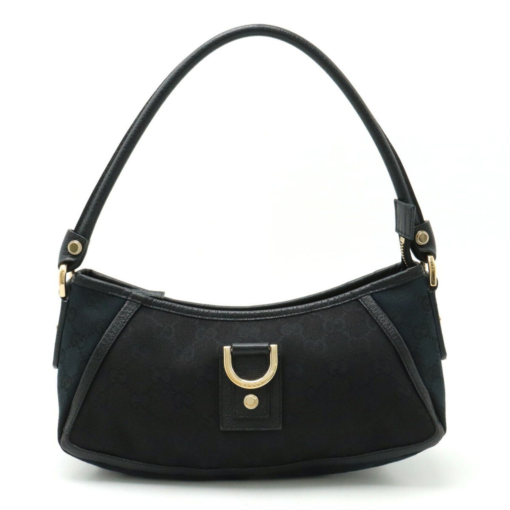 image of Gucci Abby GG Canvas Shoulder Bag Handbag Leather Black 130939, Women's