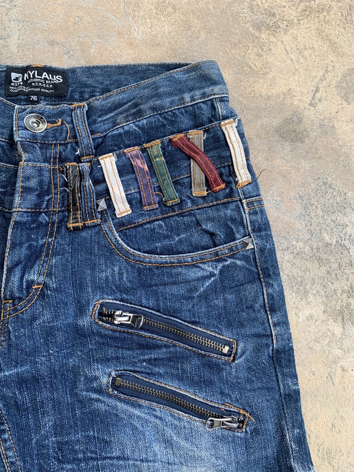Japanese Brand × Kapital × Vintage NYLAUS DOUBLE WAIST RUSTY DISTRESSED DENIM🎌 Size US 29 - 13 Thumbnail