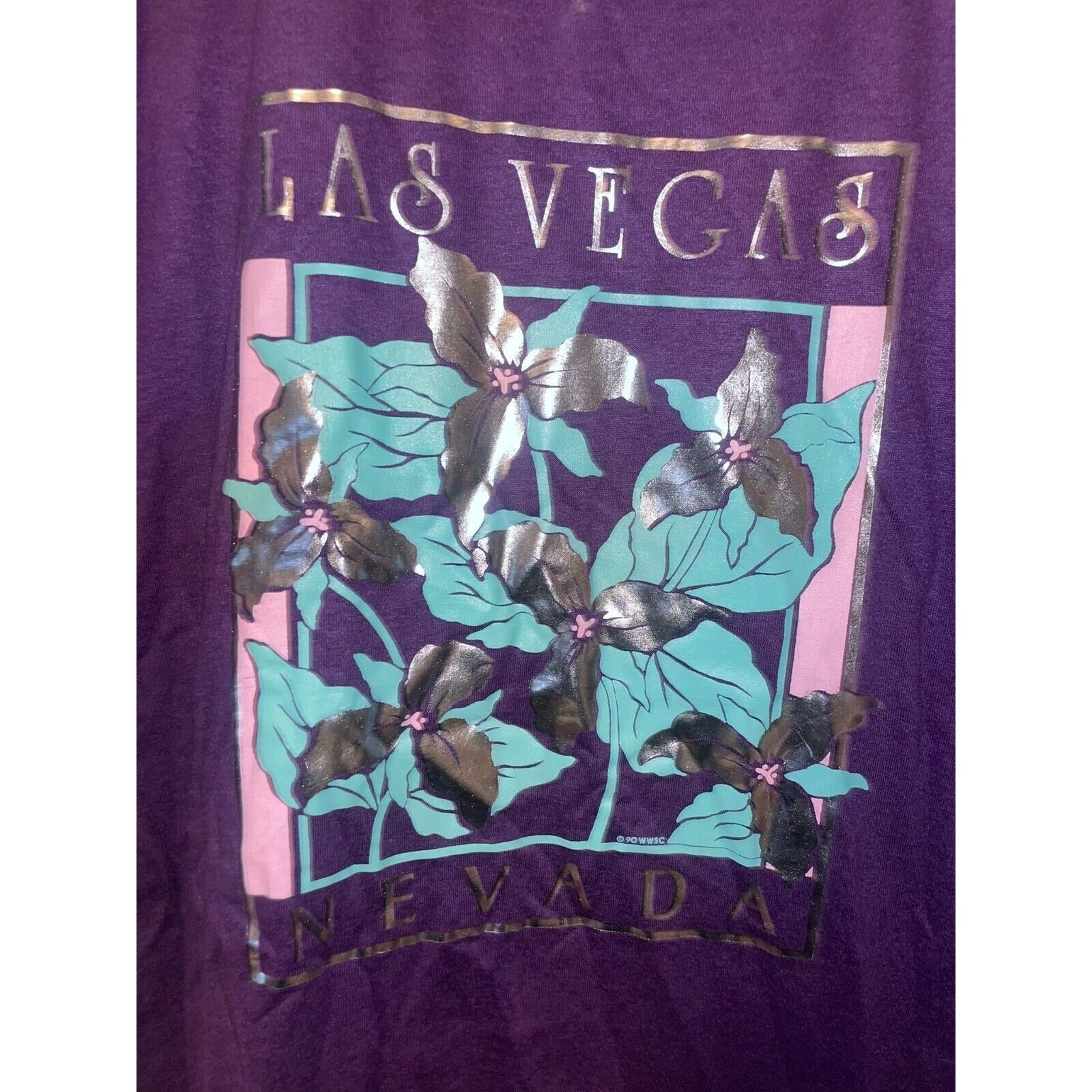 Jerzees Vintage Las Vegas Nevada Shirt Wildflower 90s Tee VTG L Size US L / EU 52-54 / 3 - 2 Thumbnail