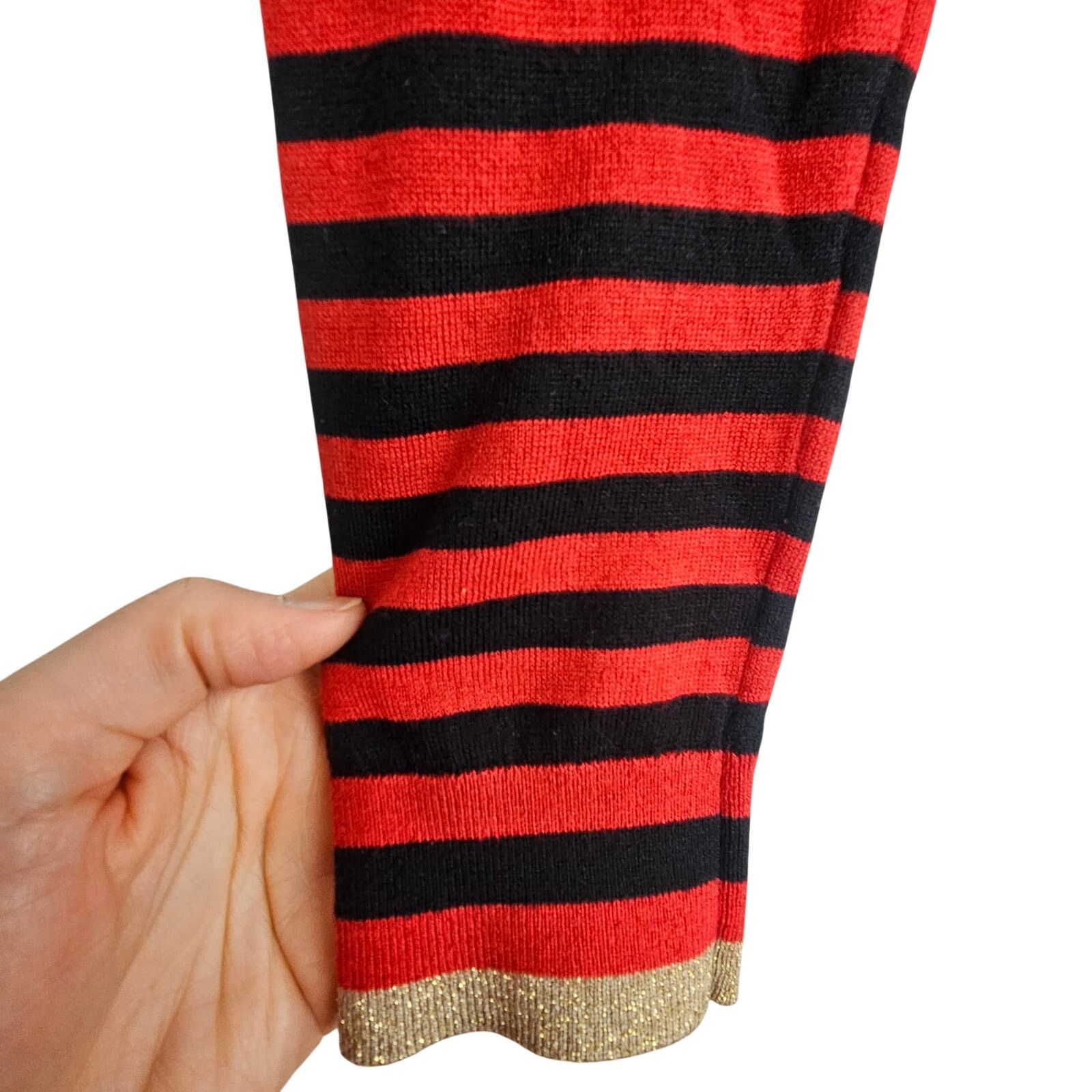 Lauren Ralph Lauren Lauren Ralph Lauren Womens Striped Mulberry Silk Turtleneck Size M / US 6-8 / IT 42-44 - 4 Thumbnail