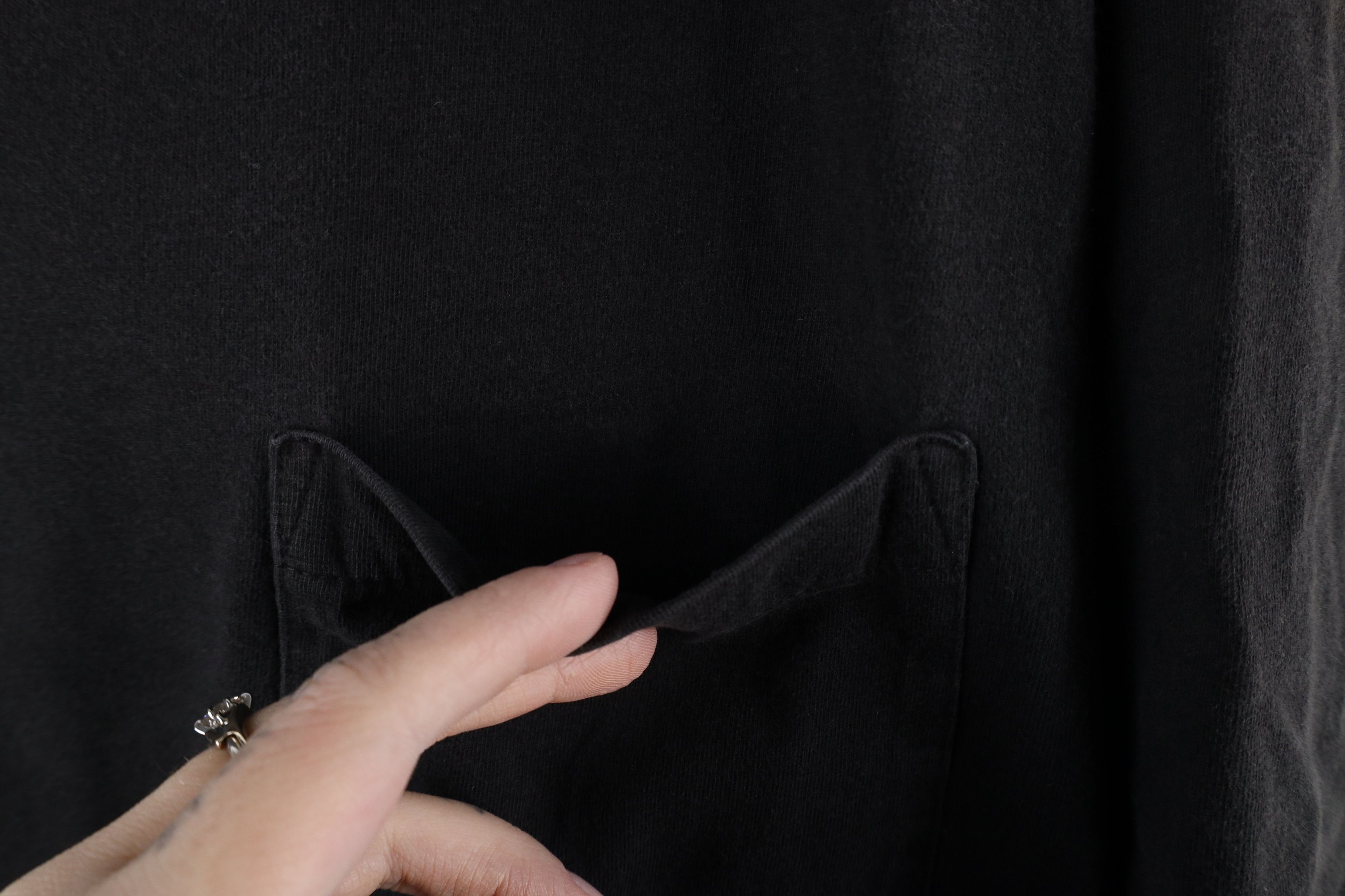 Vintage Vintage 90s Streetwear Blank Pocket Cotton T-Shirt Black Size US XXL / EU 58 / 5 - 5 Thumbnail