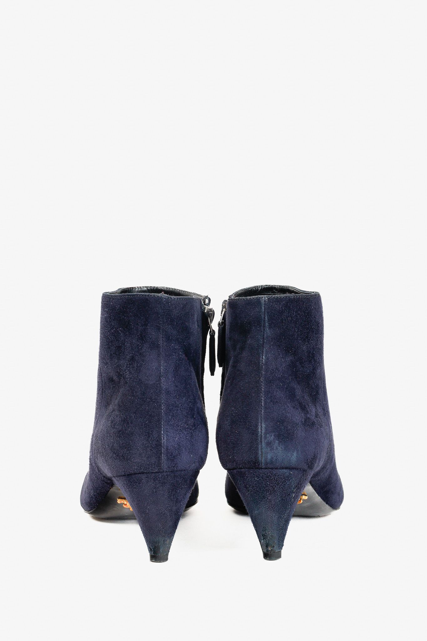 Prada Prada Blue Suede Tapered Heel Booties Size US 8 / IT 38 - 3 Thumbnail