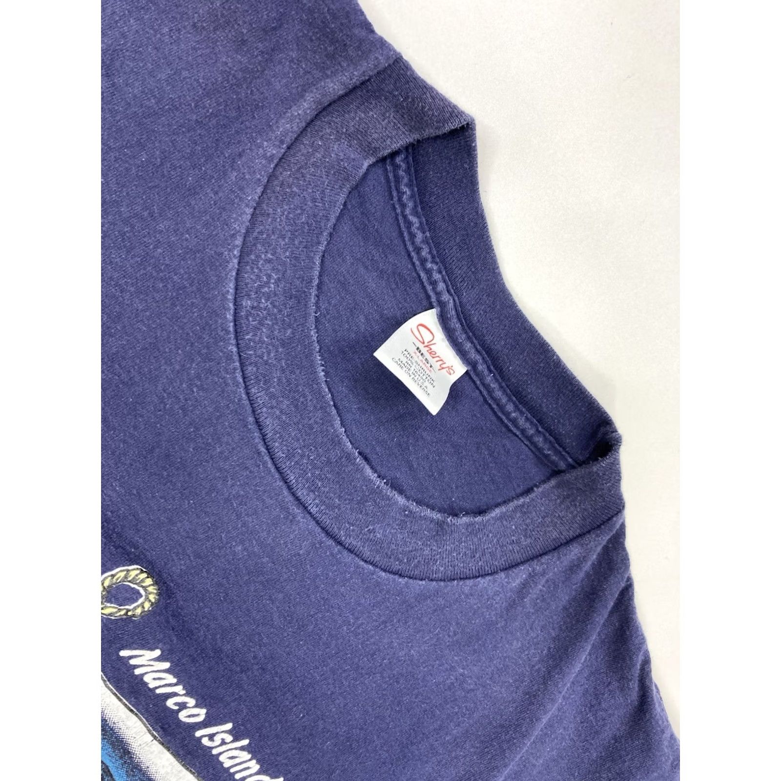 Vintage VINTAGE Sherry's Marco Island Graphic T-shirt Men XL Blue USA 90s Single Stitch Size US XL / EU 56 / 4 - 5 Thumbnail
