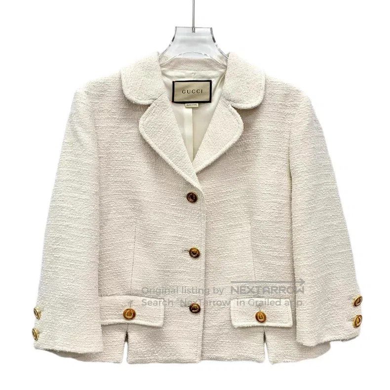 Gucci Gucci 22 styles of white cotton lapel single-breasted long Size XS / US 0-2 / IT 36-38 - 1 Thumbnail