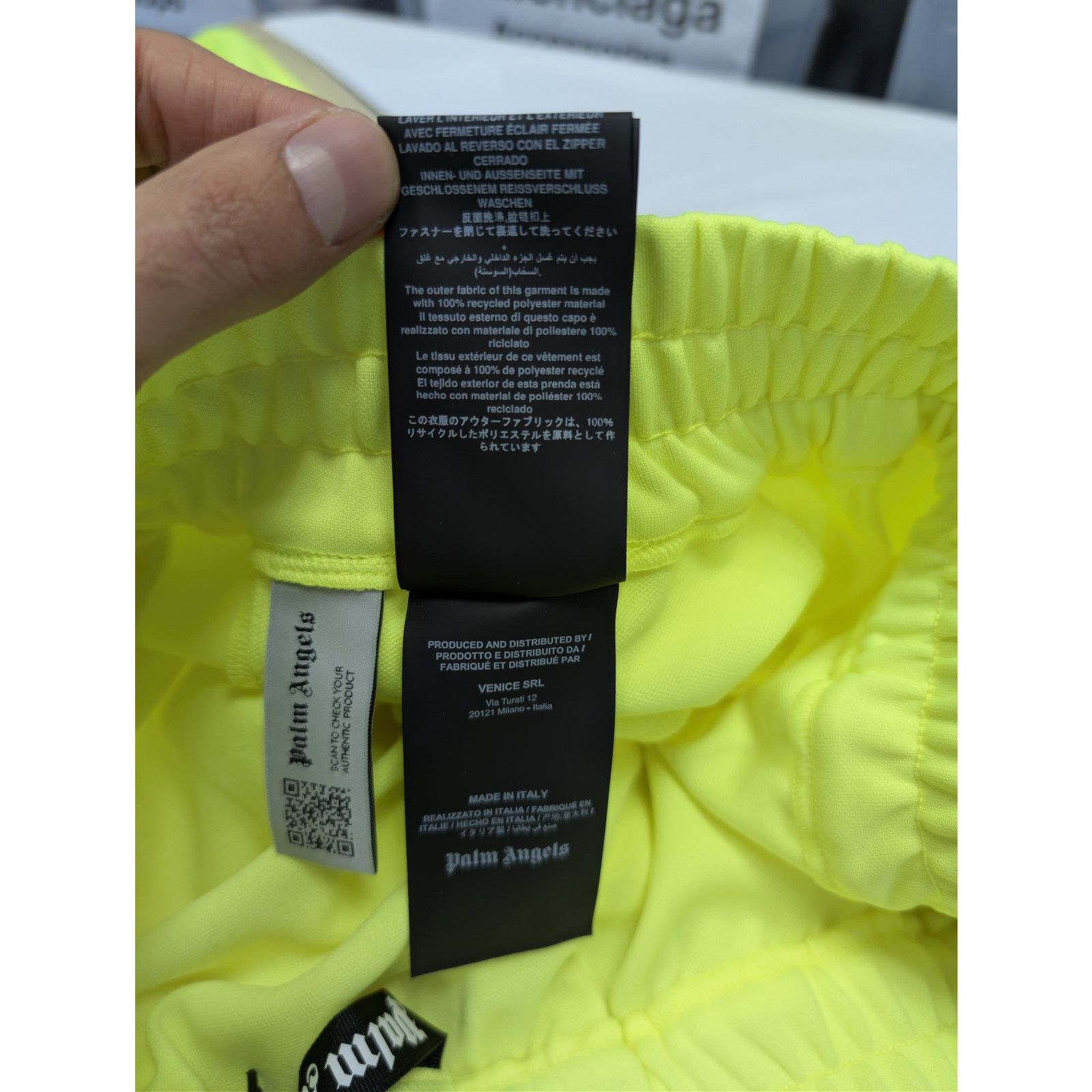 Palm Angels o1rshd1 Classic Logo Track Pants in Yellow Fluo / Off White Size US 32 / EU 48 - 20 Thumbnail