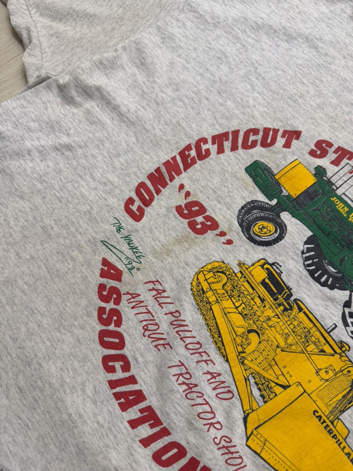 Hanes 1993 Single Stitch Connecticut State Tractor Pullers Shirt Size US XL / EU 56 / 4 - 3 Thumbnail