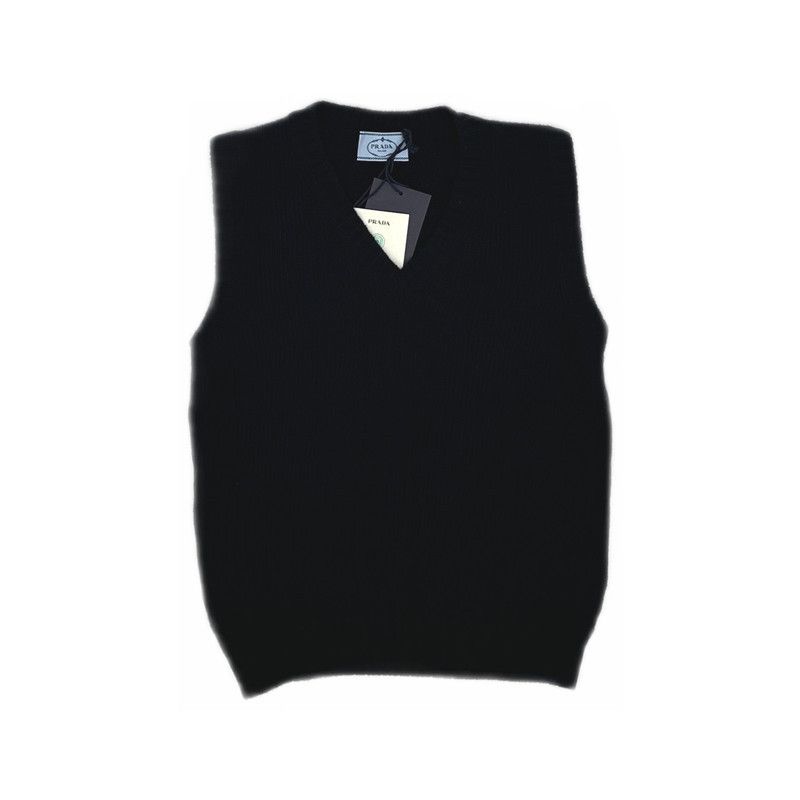 Prada Prada Black V-Neck Wool Vest Size US S / EU 44-46 / 1 - 1 Thumbnail