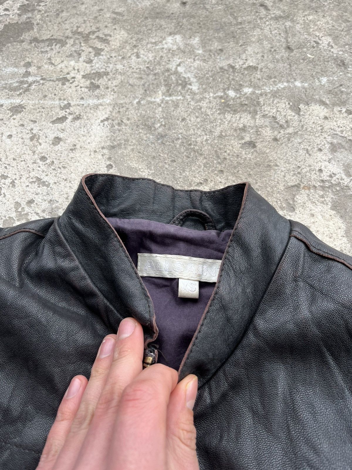 Allsaints × Japanese Brand Vintage Allsaints Avant Garde Japanese Faded Leather Jacket Size XS / US 0-2 / IT 36-38 - 9 Thumbnail