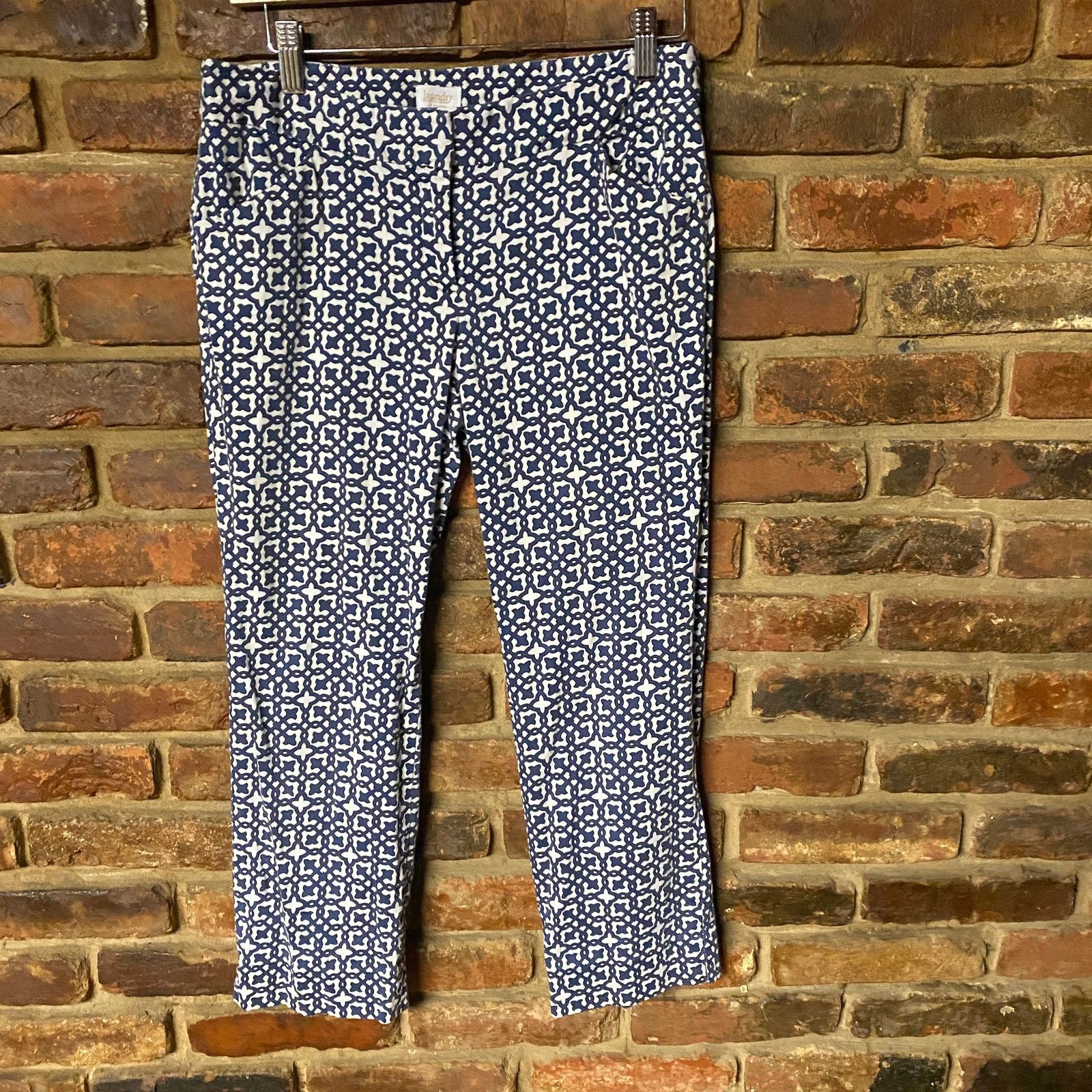 Laundry by Shelli Segal Laundry by Shelli Segal Blue White Slim Fit Cropped Pants 6 Size 28" / US 6 / IT 42 - 2 Thumbnail