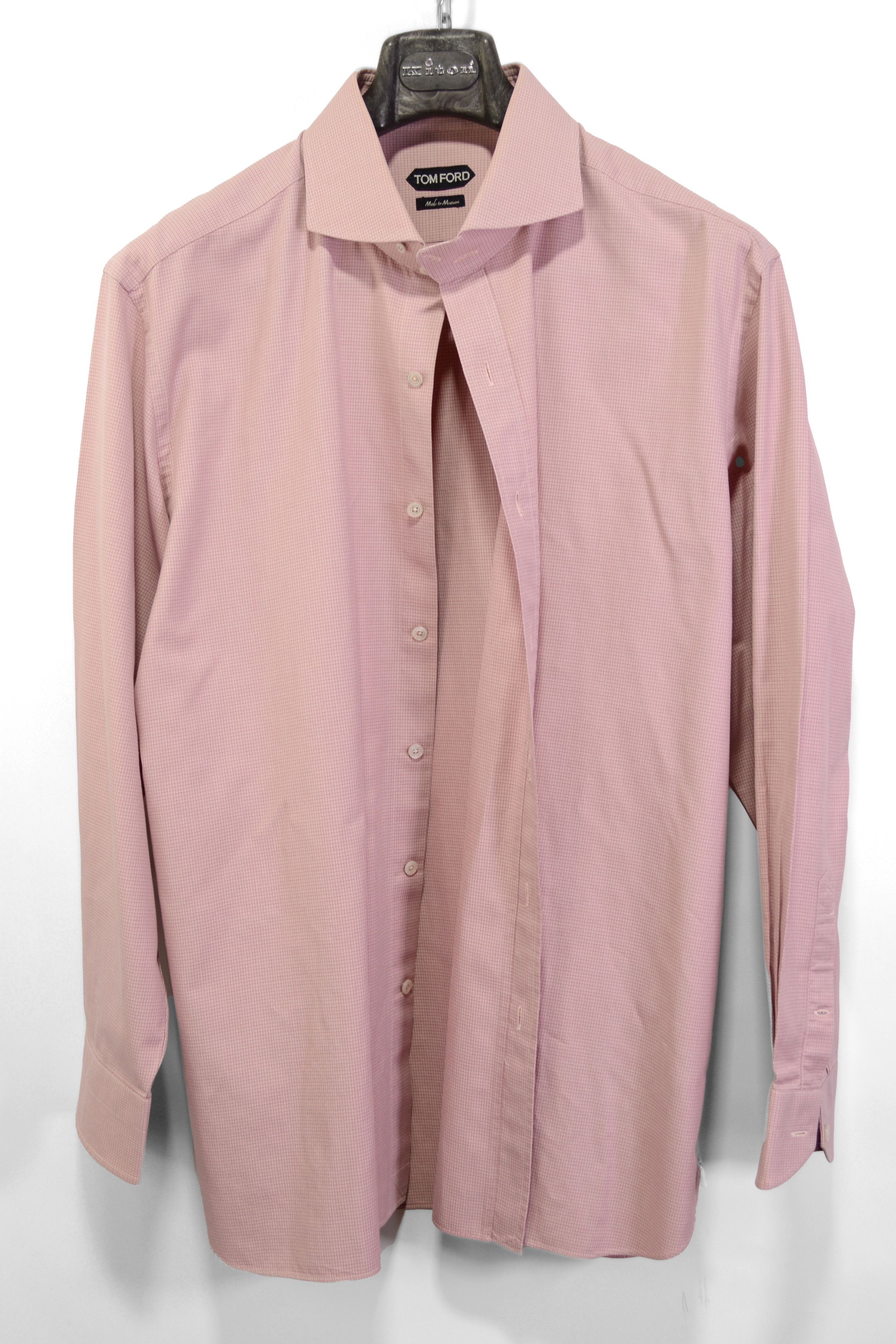 Tom Ford MTO Amazing Men's Tom Ford Shirt 48 Pink Cotton Italy Size US XXL / EU 58 / 5 - 4 Thumbnail