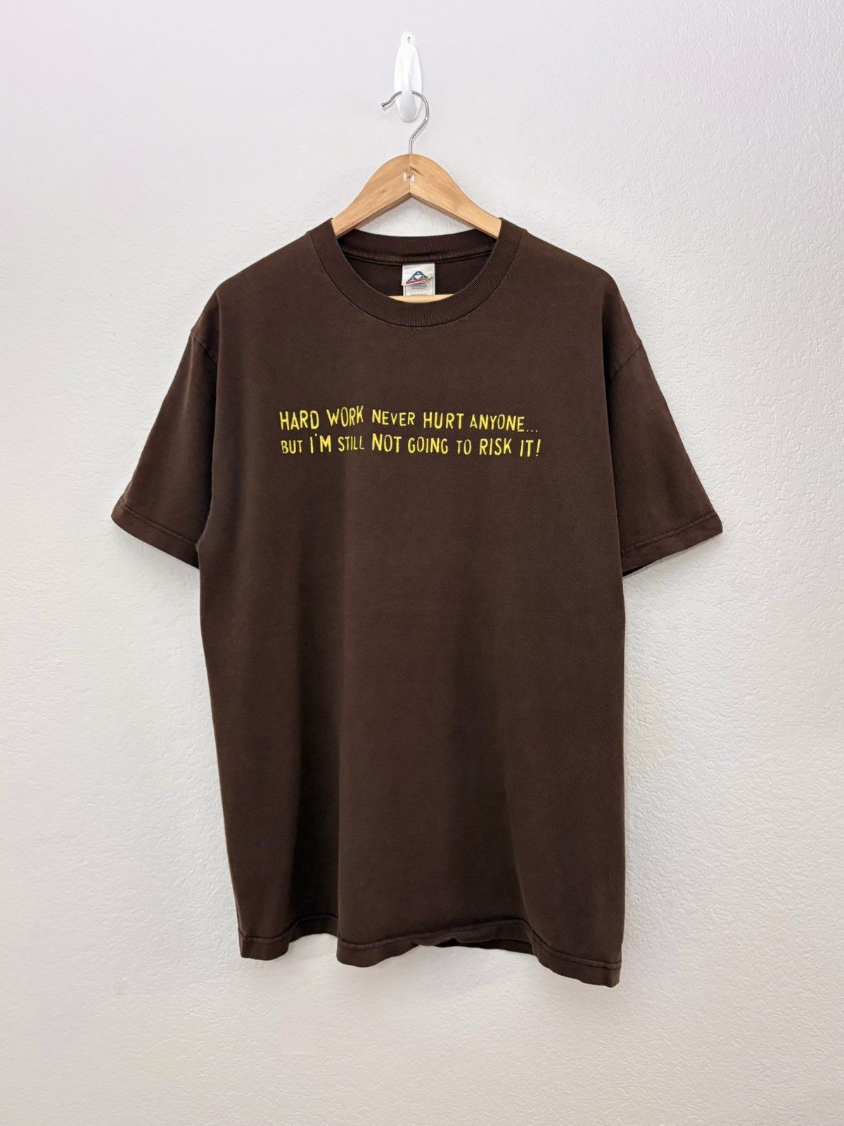 Vintage 00’s Hard Work Never Hurt Anyone Vintage Quote Tee Size US L / EU 52-54 / 3 - 2 Thumbnail