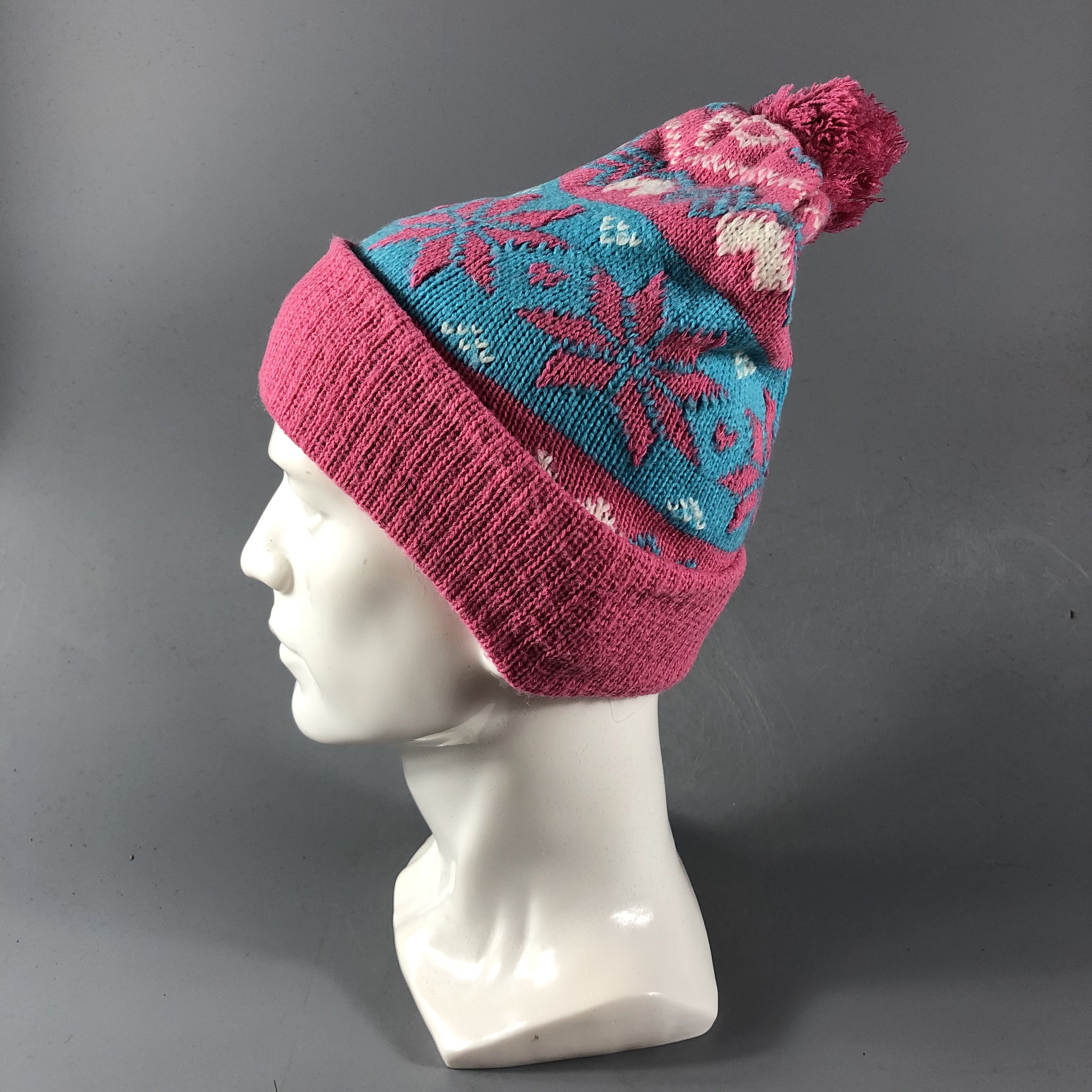 Vintage Sirmione Fair Isle Bobble Beanie Snowcap Snow Hat B607 Size ONE SIZE - 2 Thumbnail