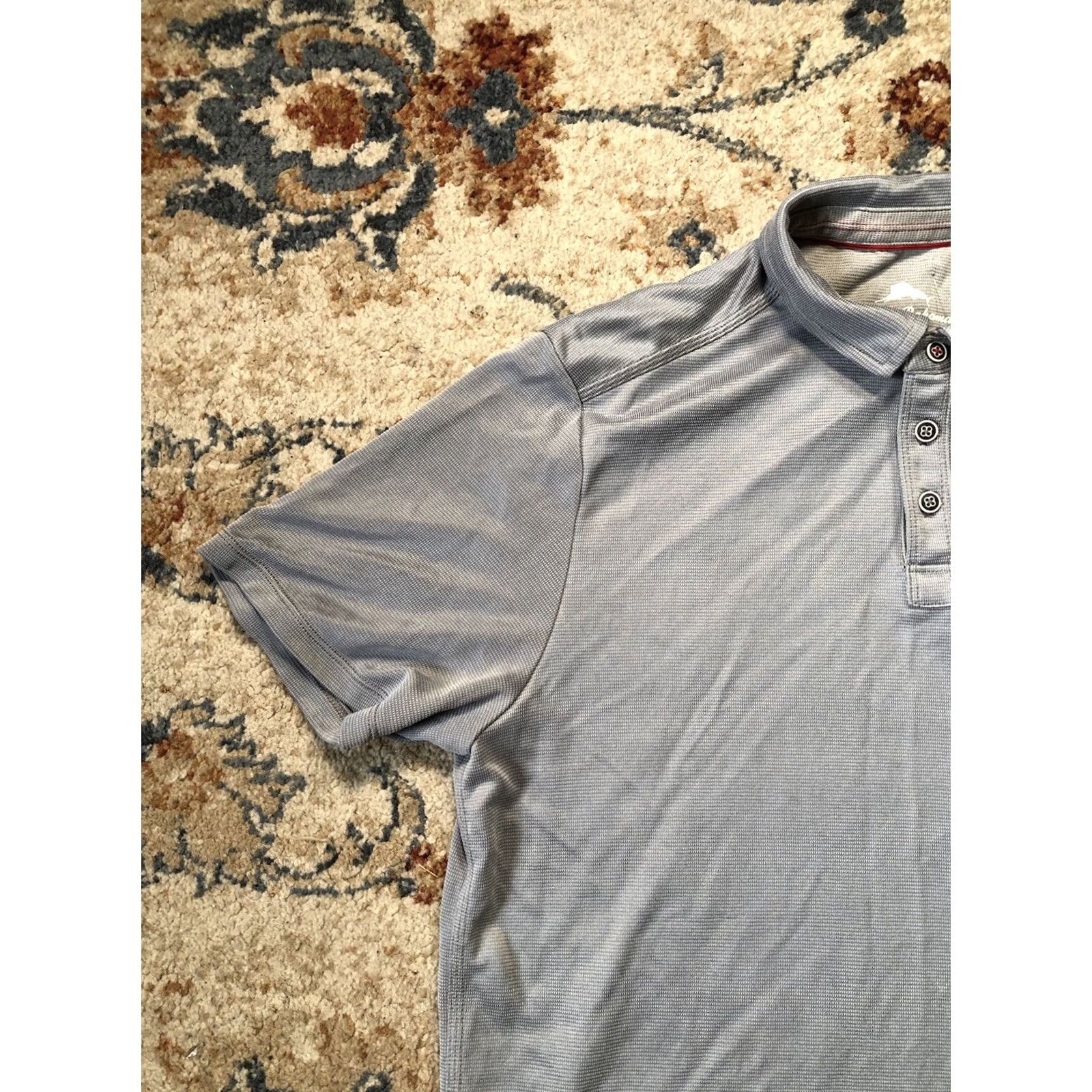 Tommy Bahama Tommy Bahama Polo Shirt Mens Gray Short Sleeve Cotton Blend Regular Fit Casual Golf Beach 90s? Size US M / EU 48-50 / 2 - 3 Thumbnail