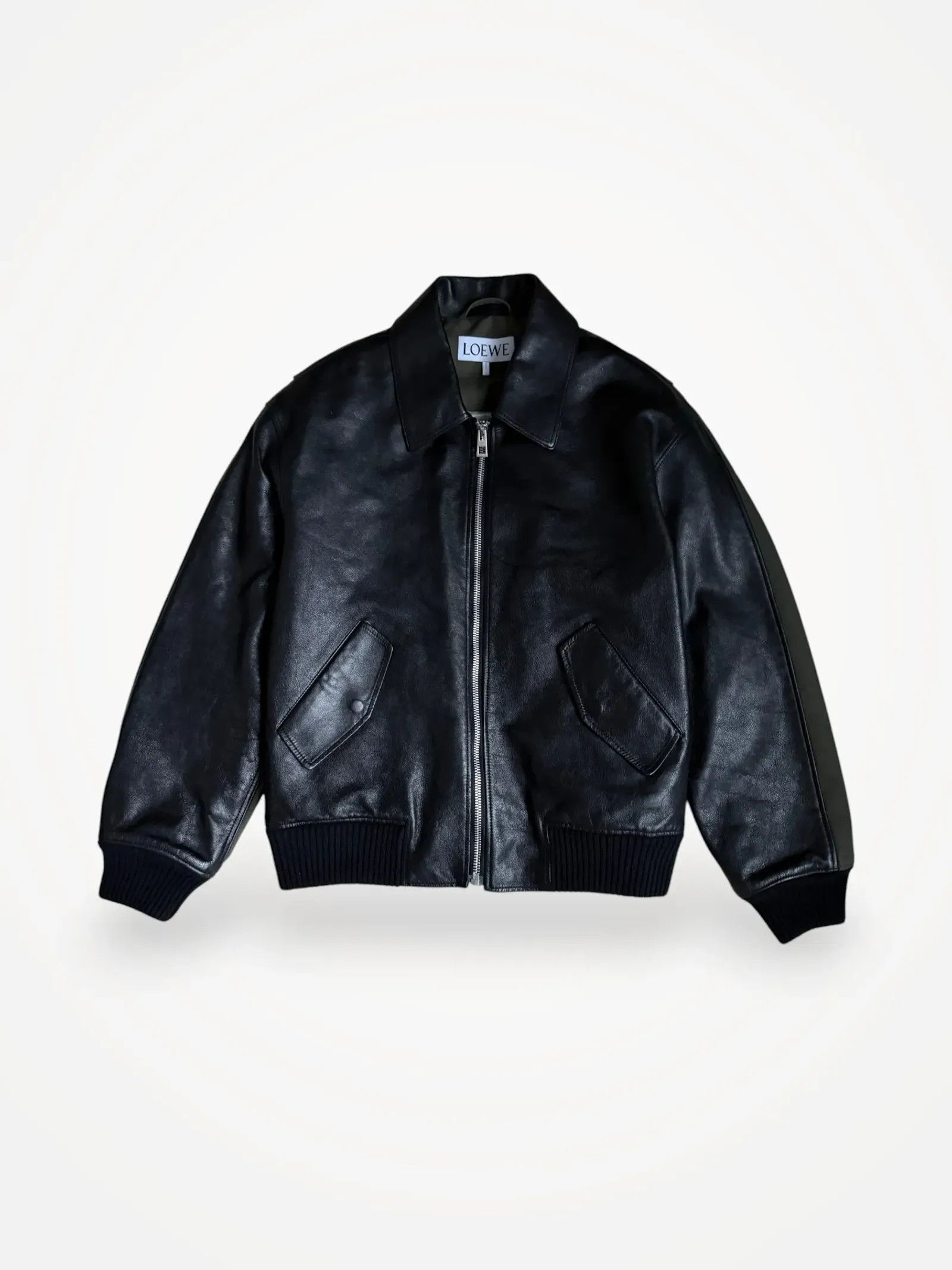 Loewe Loewe Leather and Canvas-Blend Bomber Jacket Leather Jacket Size US M / EU 48-50 / 2 - 1 Thumbnail