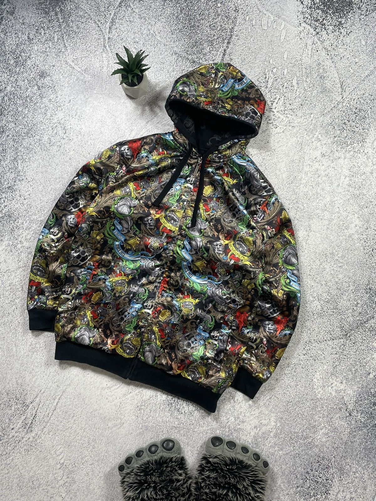 image of Ecko Unltd. Two-Sided Monogram Zip-Hoodie, Men's (Size Medium)