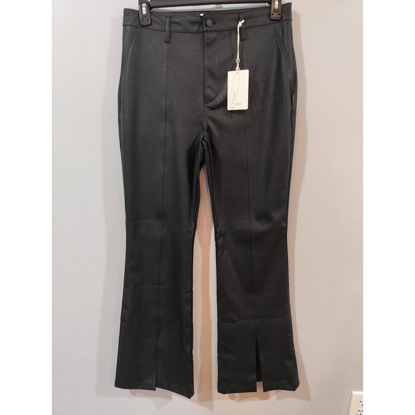 Other KanCan Black Faux Leather High Rise Bootcut Pants 13/30 Size 33" - 1 Thumbnail