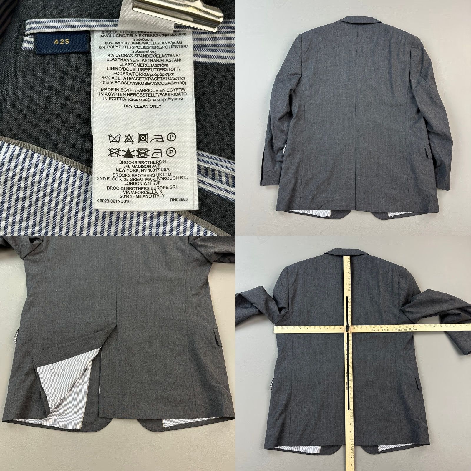 Brooks Brothers Brooks Brothers Explorer Blazer Mens 42S Gray Wool Blend Regent Fit Stretch Blazer Mens Regular Gray 90s? Size 42R - 8 Thumbnail