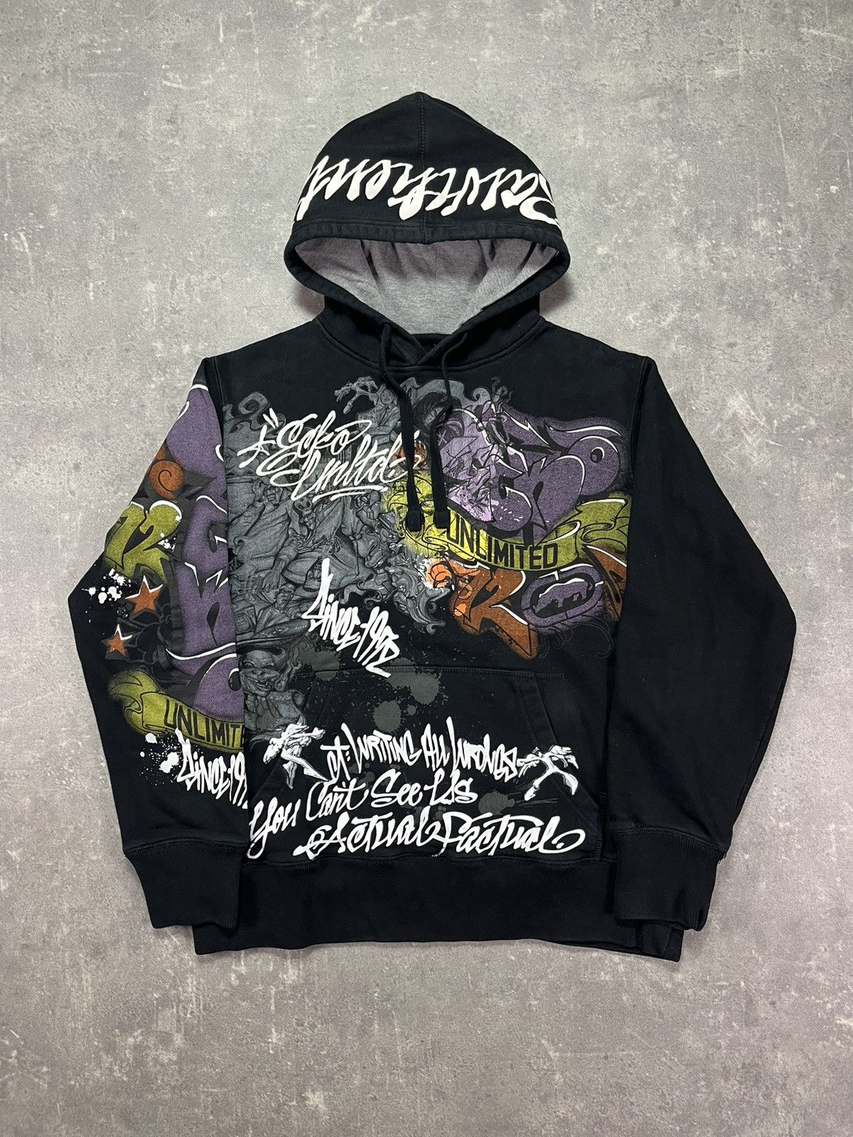 Ecko Unltd. Ecko Unltd. Printed Grafitti Hoodie M L Baggy Rare Size US M / EU 48-50 / 2 - 1 Thumbnail