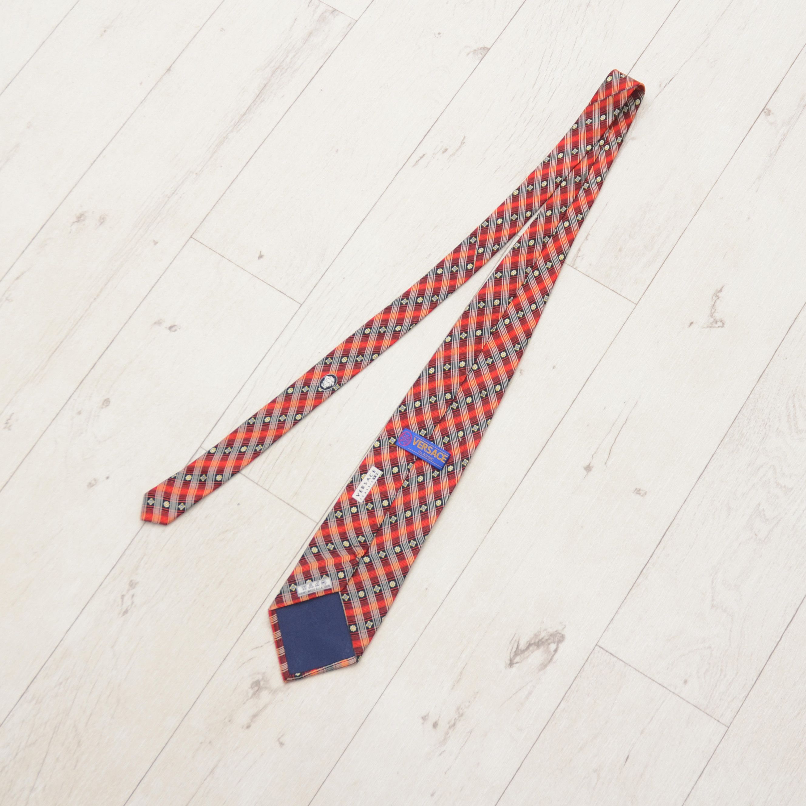 Versace × Vintage Vintage Rare Versace Classic V2 Tie Medusa Monogram Red Size ONE SIZE - 5 Thumbnail