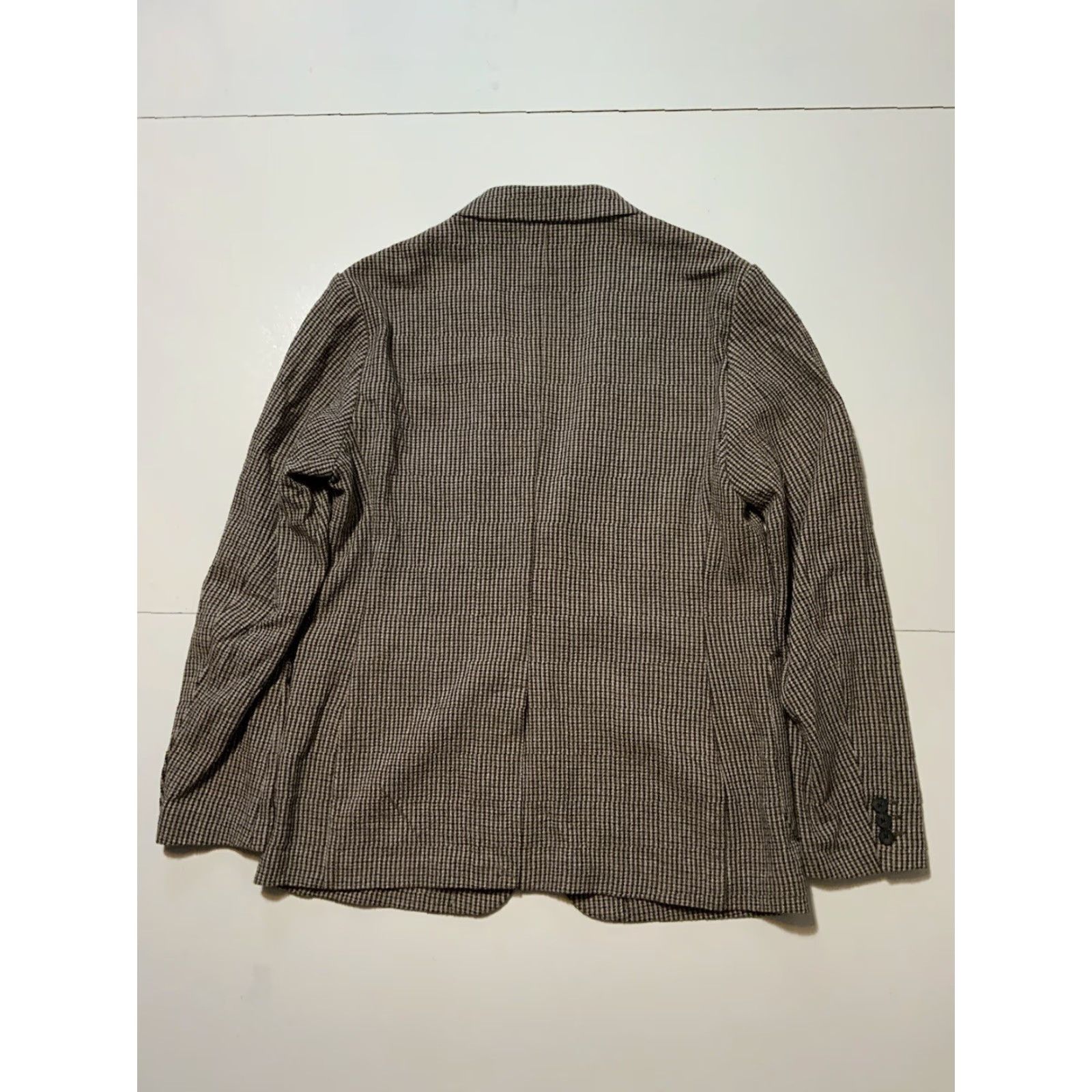 Zara Zara Blazer Jacket XL Relaxed Fit Houndstooth Two Button Sportscoat Mens Size 46R - 2 Thumbnail