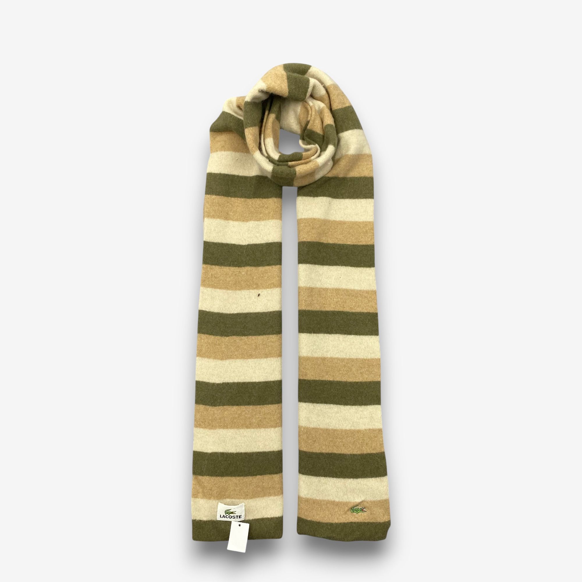 Lacoste Vintage Lacoste Scarf Muffler Wool Winter Knit Scarves Size ONE SIZE - 1 Thumbnail