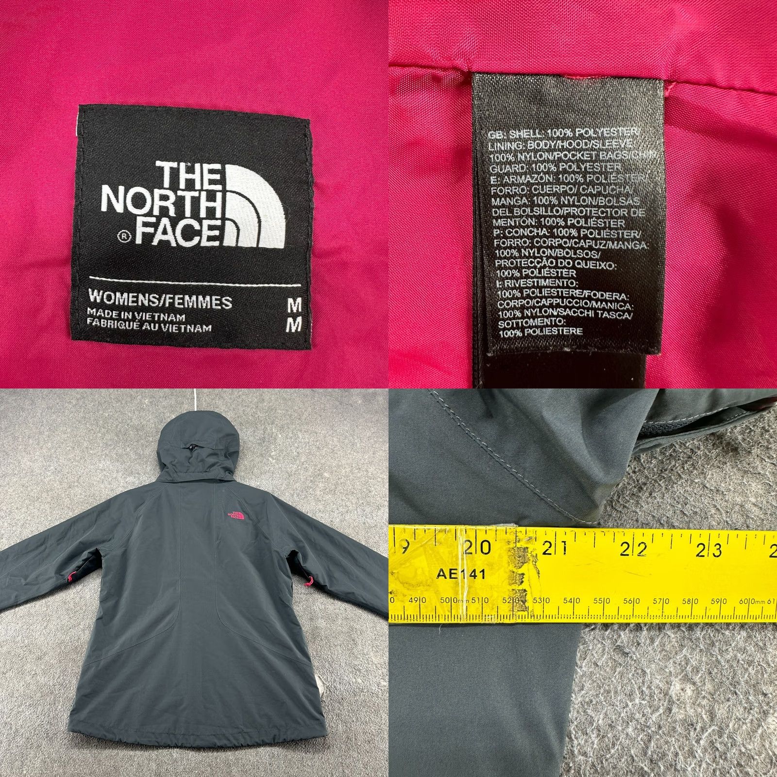 The North Face North Face Jacket Womens M Black Pink Rain Coat Hooded Hyvent Full Zip Softshell Size M / US 6-8 / IT 42-44 - 9 Thumbnail