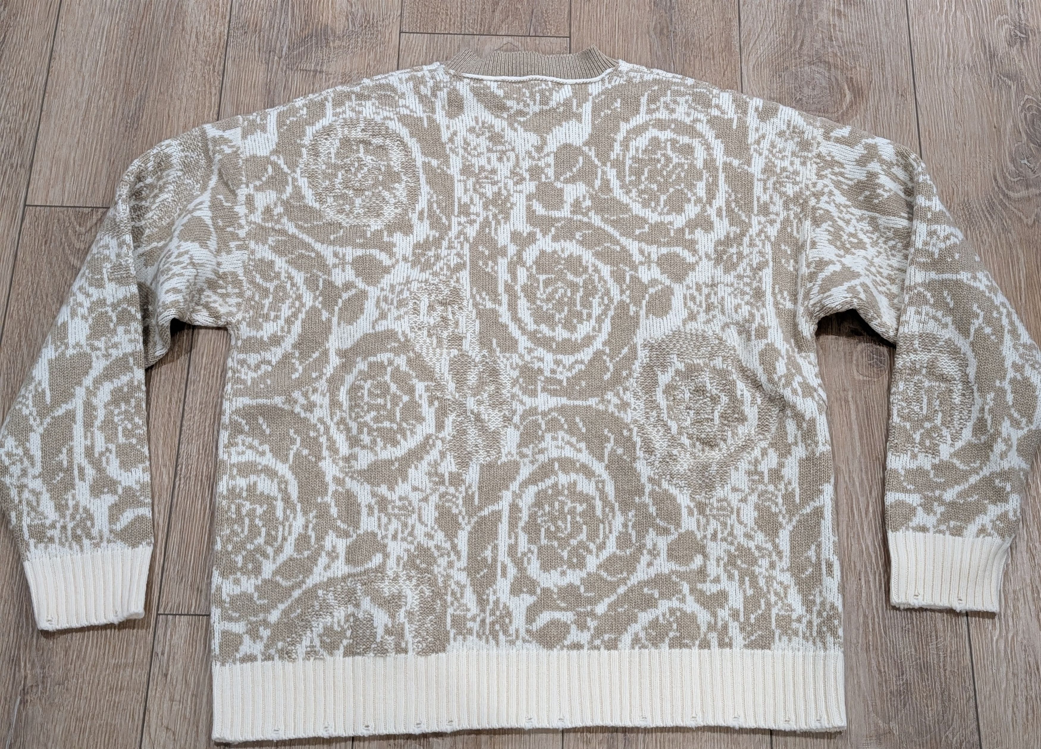 Versace VERSACE Barocco Wool Crewneck Sweater Sand 50 US Large Size US L / EU 52-54 / 3 - 3 Thumbnail