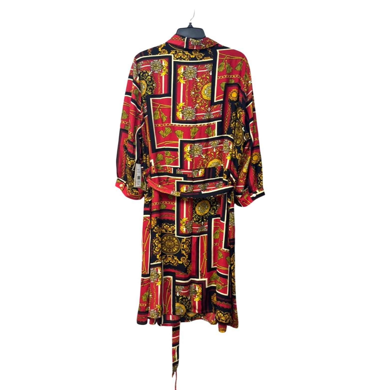 Other BeBop Trendy Plus Size Chain-Print Shirtdress, Scarlet/Blac Size ONE SIZE - 5 Thumbnail