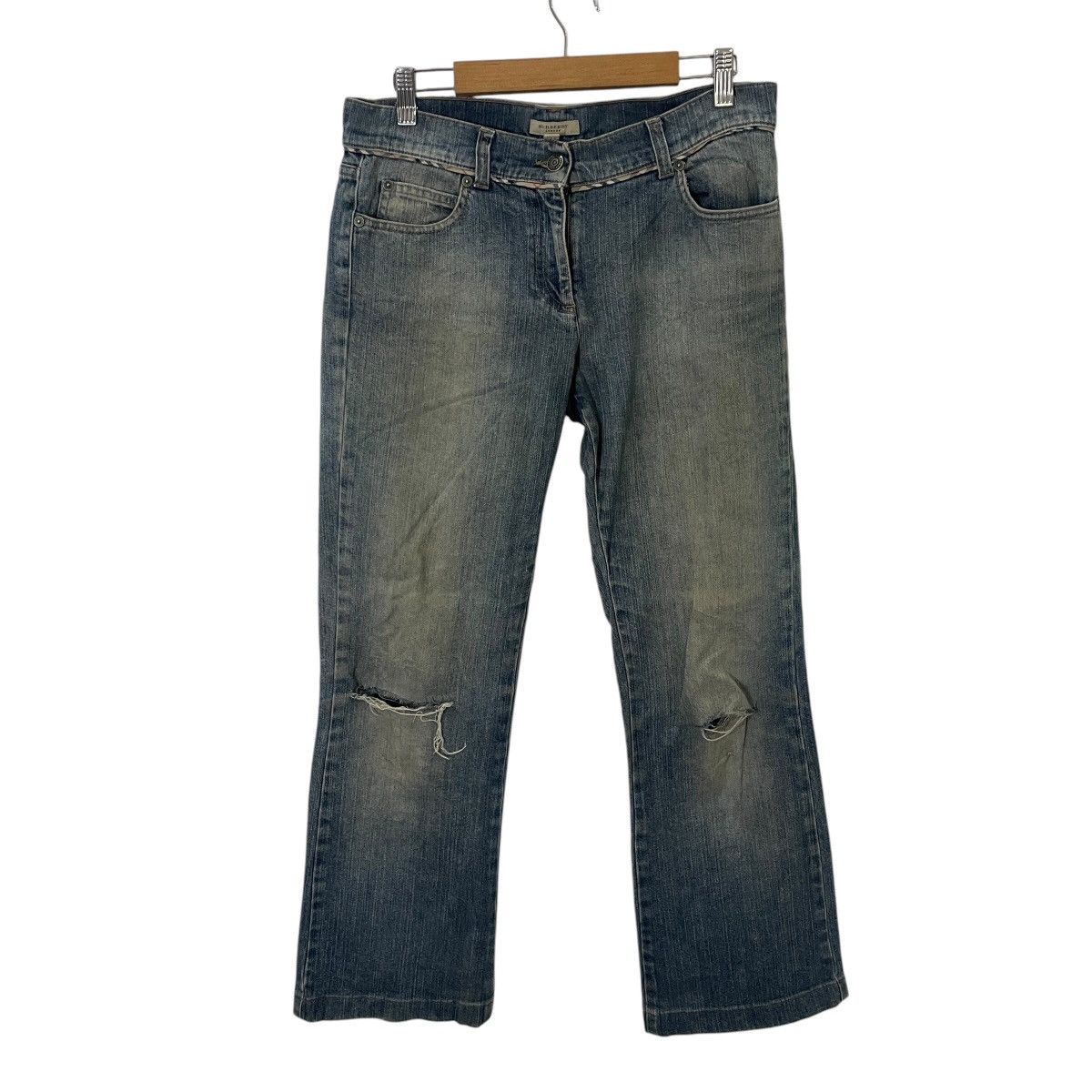 Burberry Vintage Y2k Burberry London Distressed Denim Jeans Size 31" - 1 Thumbnail