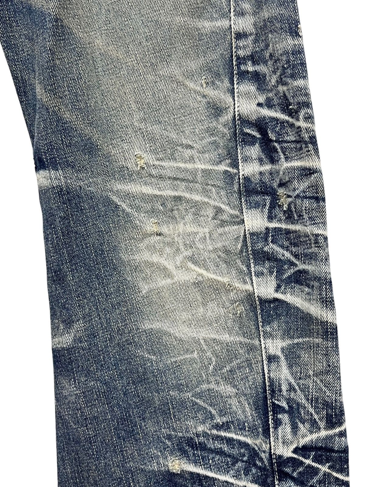 BIGI 🔥FLARE🔥Vtg RATTLE TRAP Distressed Clawmark Whisker Denim Size US 32 / EU 48 - 9 Thumbnail