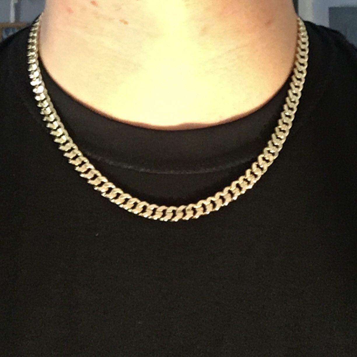 Jewelry Gold Chain Cuban Curb Link Necklace 20in 7mm Size ONE SIZE - 1 Thumbnail