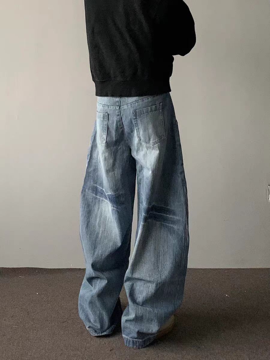 Japanese Brand × Jean Street Bamboo Print Loose Machete Vintage Washed Jeans Size US 32 / EU 48 - 2 Thumbnail