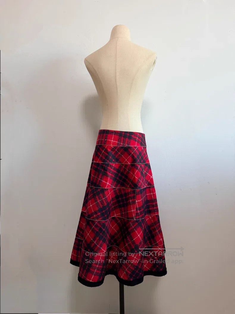 Comme des Garcons Comme Des Garcons size S Red Grid Skirt Size 22" - 2 Thumbnail