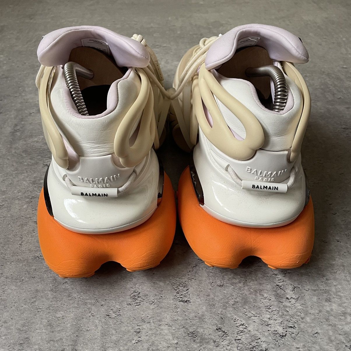 Balmain Balmain Men's White/Orange Low Unicorn Sneakers Size US 11 / EU 44 - 7 Thumbnail