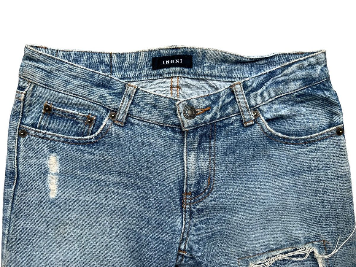 Japanese Brand Japanese Distressed Patchwork Lowrise Denim Jeans 29x34 Size US 29 - 8 Thumbnail