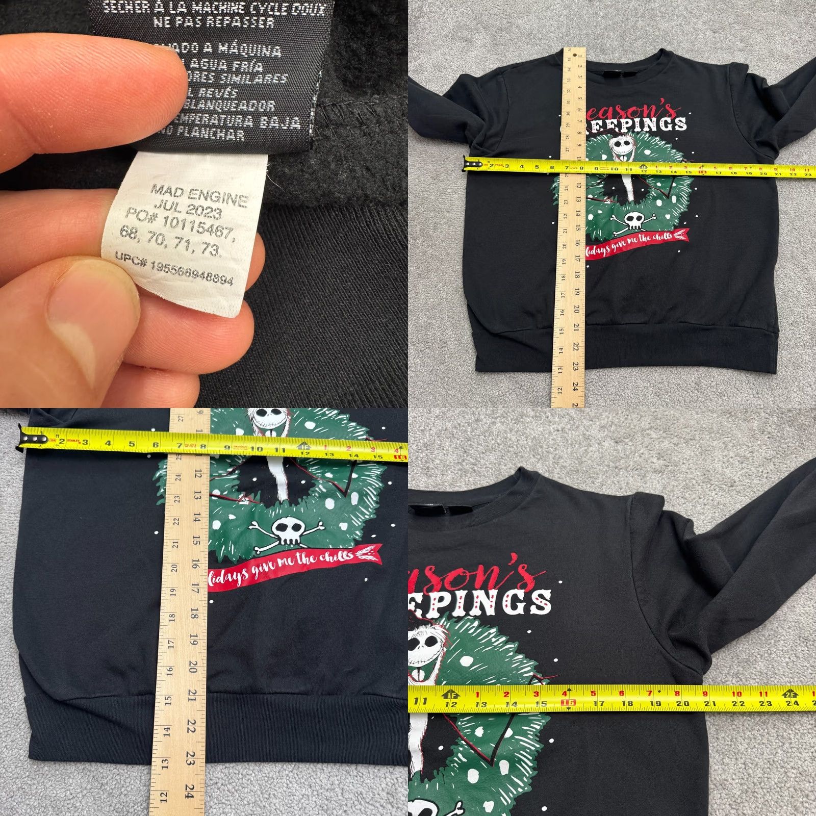 Disney Disney Nightmare Before Christmas Jack Skellington Sweatshirt Large Black Womens Size L / US 10 / IT 46 - 8 Thumbnail