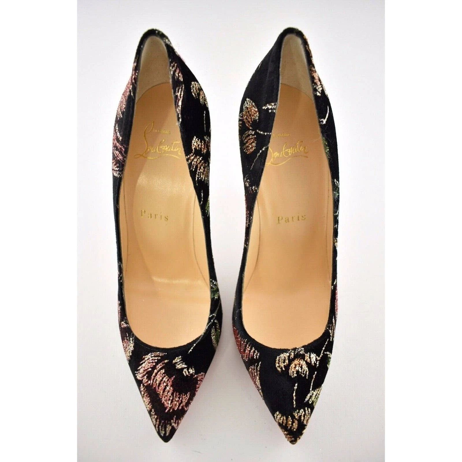 Christian Louboutin Christian Louboutin Pigalle Follies Black Velvet Red Glitter Size US 9 / IT 39 - 7 Thumbnail