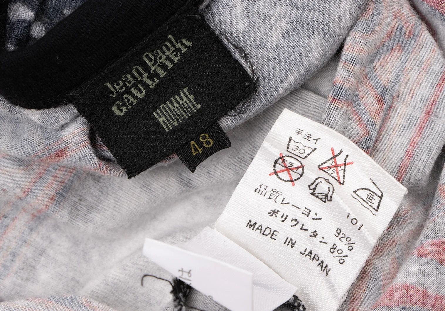 Jean Paul Gaultier Tribal Print Ringer T-Shirt in Black, White, and Red Size US M / EU 48-50 / 2 - 13 Thumbnail