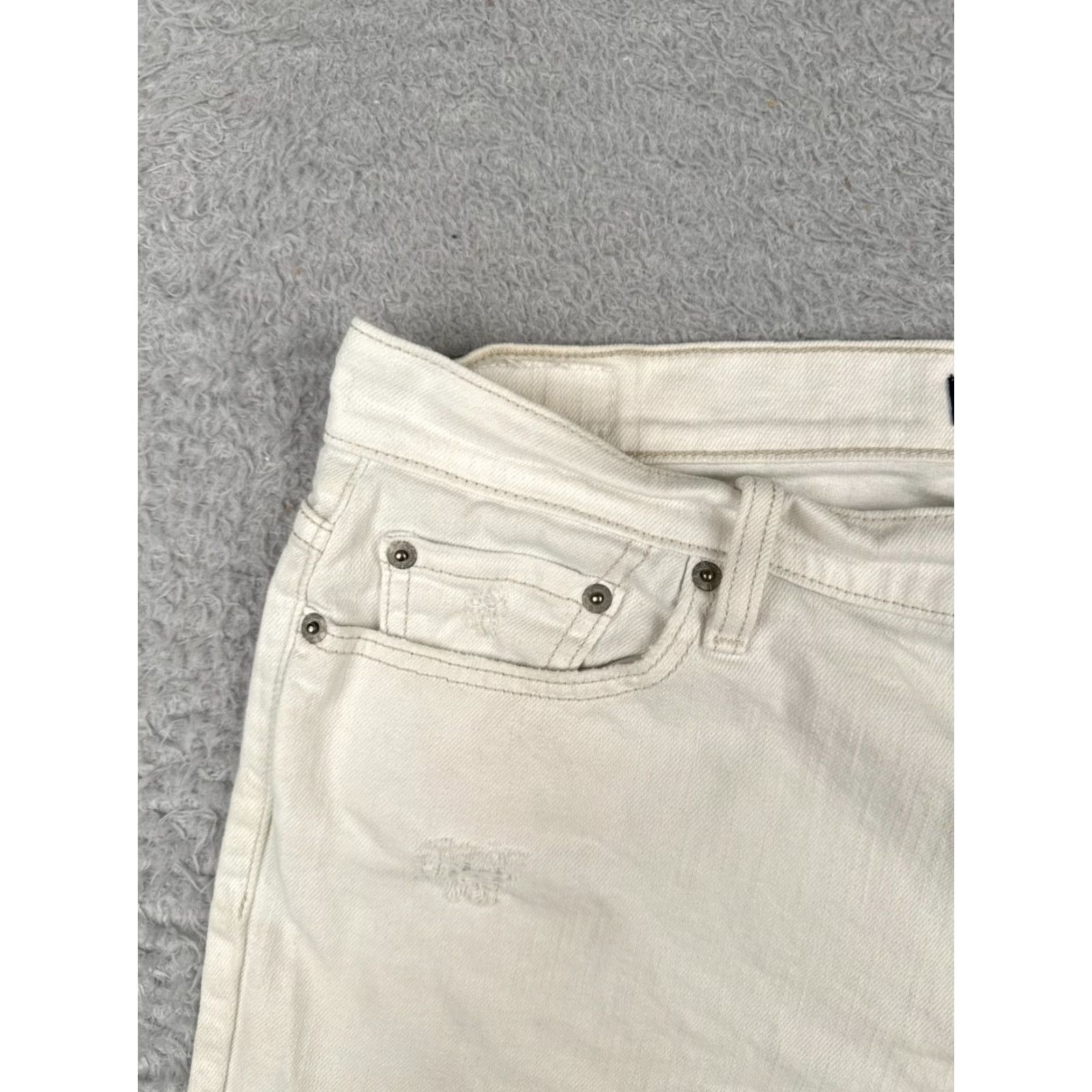 Levi's Levi's Shorts Juniors 11 Women 34x4 White Denim Cut-Off Distressed Zip Cotton Size 32" / US 10 / IT 46 - 4 Thumbnail